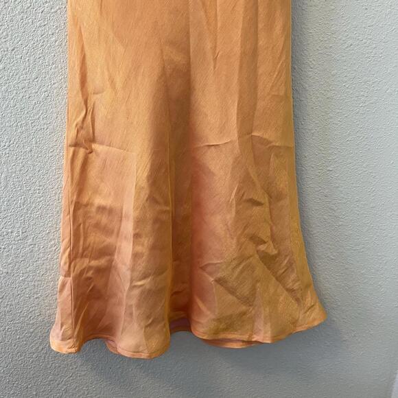 NWT Peppermayo Womens Dress Size 6 Audrey Vintage Slip Dress Satin Mango Shimmer - Picture 4 of 9